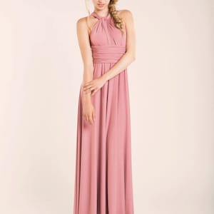 Bridesmaid Dress, Blush Bridesmaid Dress, Powder Pink Maxi Dress, Blush ...