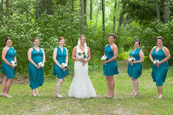 Teal Bridesmaid Dress Turquoise Short ...