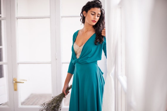 Buy Long Convertible Turquoise Dress Long Wrap Dress Long Sleeve Infinity  Dress, Long Teal Dress, Prom Dress, New Year's Eve Dress Online in India 