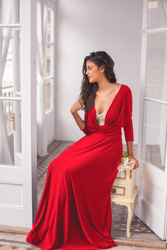 red multiway maxi dress