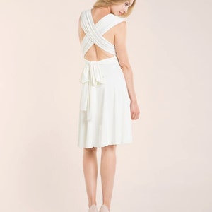 Short wedding dress, knee length white dress, ivory dress, short white infinity dress, wedding reception dress, simple civil wedding dress