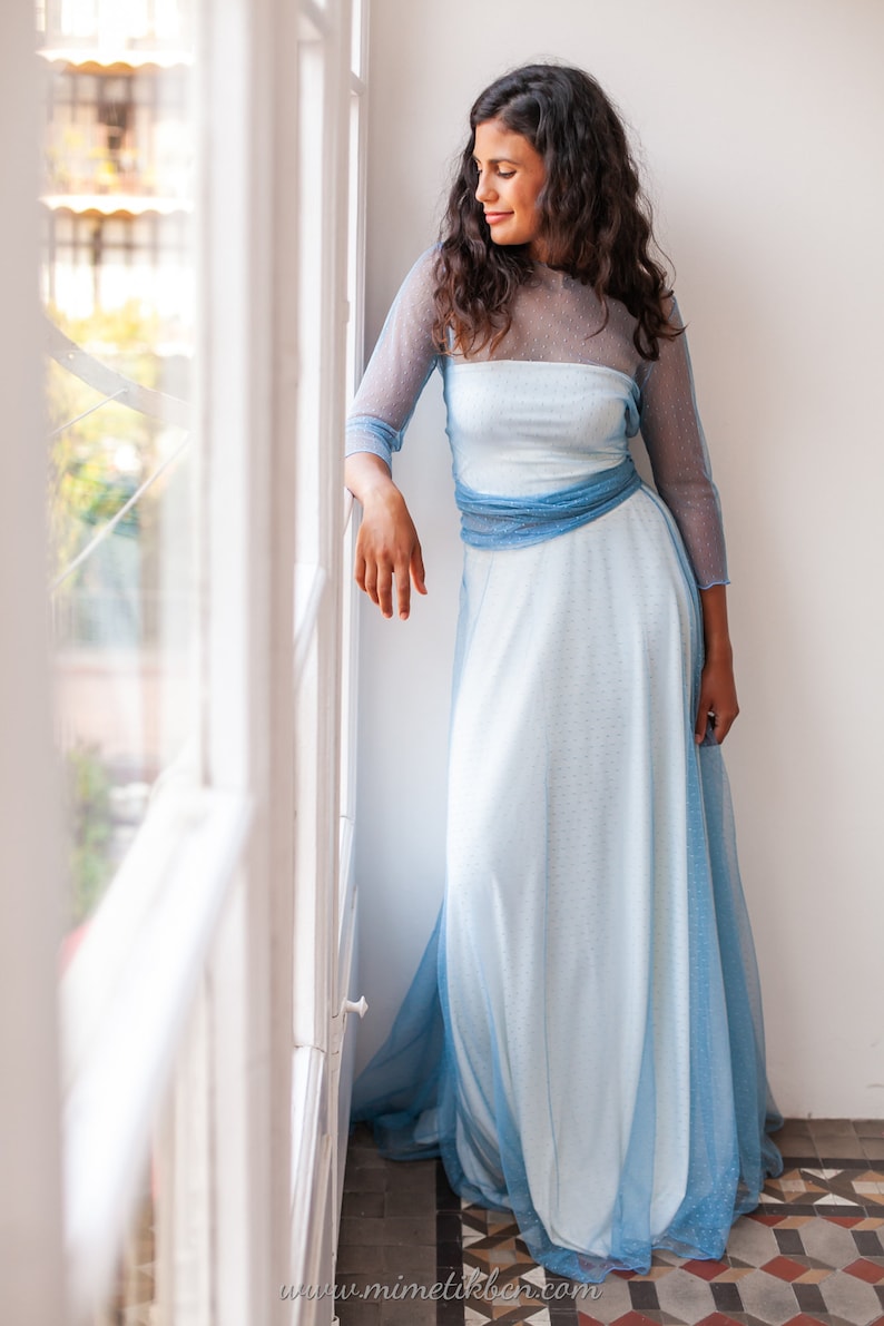 ice blue wedding dress