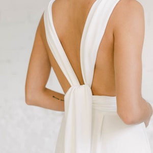 Wedding Jumpsuit for stylish bride, minimalist Jumpsuit in ivory, infinity wedding jumpsuit, chic romper for trendy brides alternative bride image 6