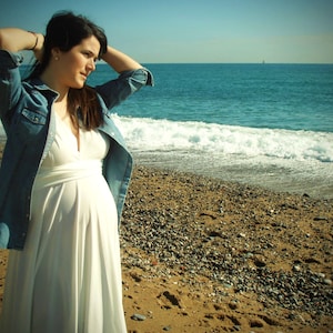 Maternity wedding dress, maternity dress, ready to ship maternity dress, maternity bridal gown, maternity white gown, maternity maxi dress