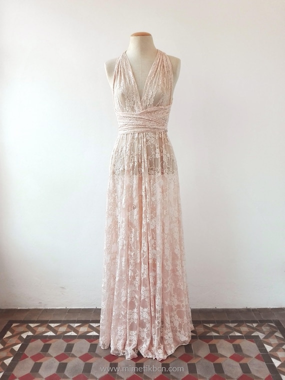 Buy Bohemian Separates, Lace Cover Wedding Dress, Rose Quartz Lace Dress, Unlined  Lace Dress, Bridal Separates, Lace Overdress Wedding Pink Online in India -  Etsy