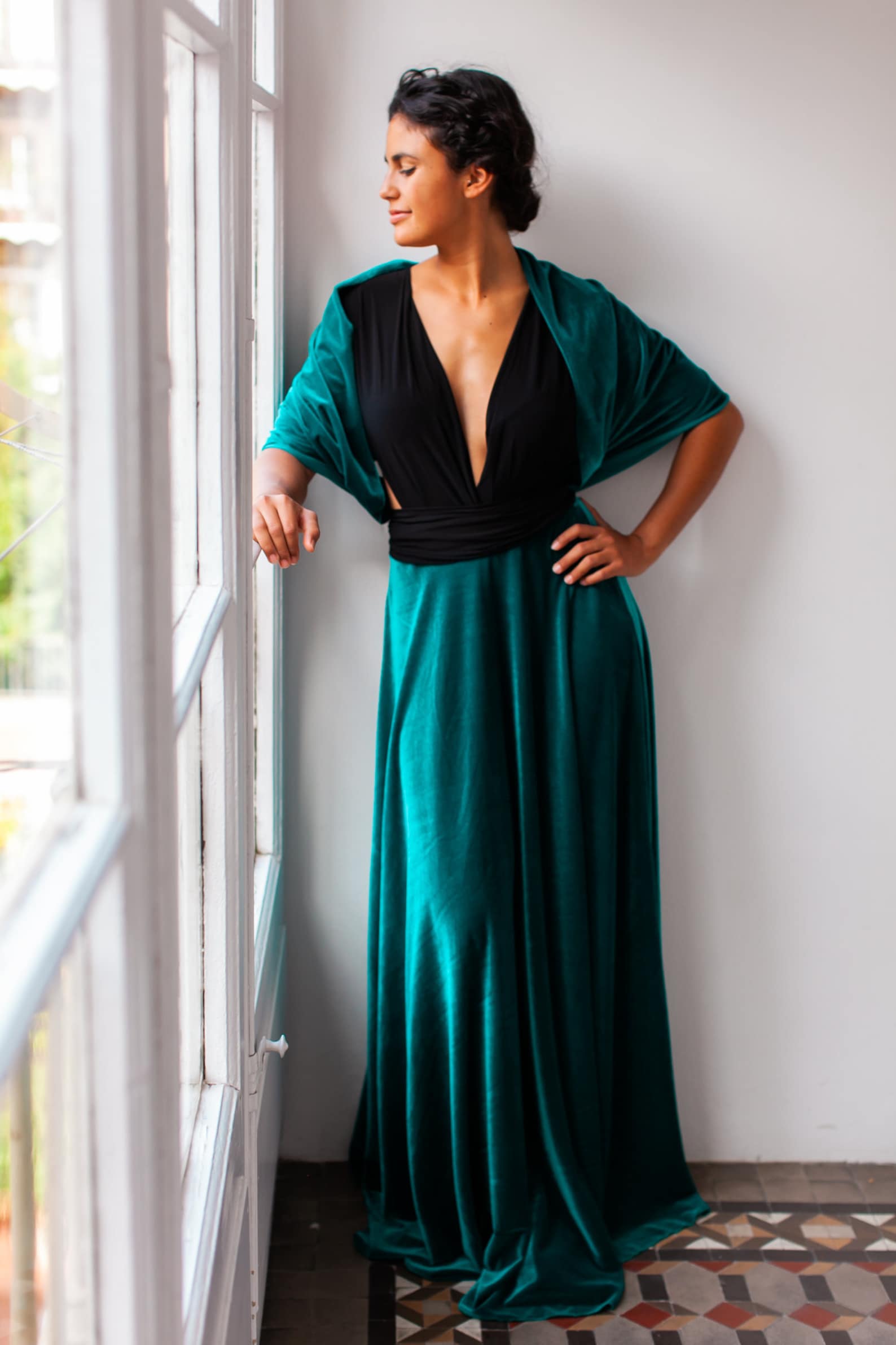 Black Elegant Wool Coat Shawl
