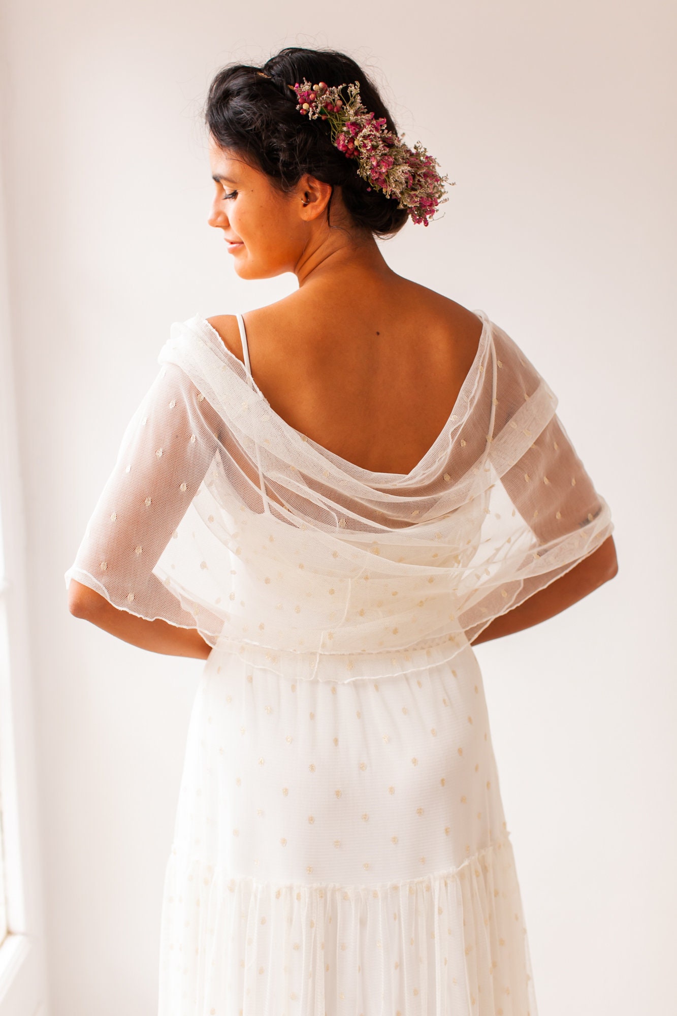 tulle wedding shrug