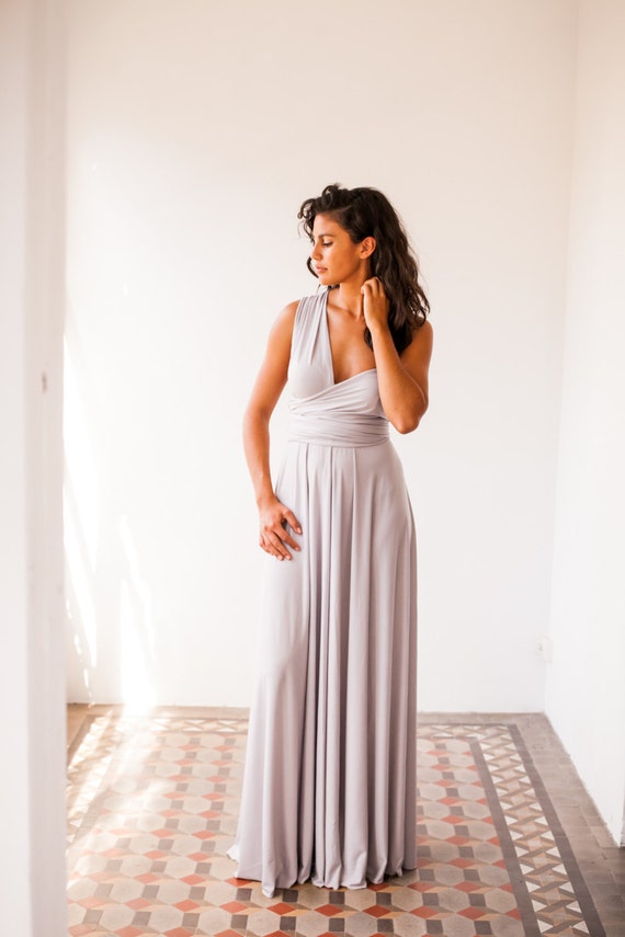Pearl grey long dress, light grey infinity dress long, bridesmaid dress, prom dress, grey maxi dress, long grey dress, party dress, formal Pearl grey long dress, light grey infinity dress long, bridesmaid dress, prom dress, grey maxi dress, long grey dress, party dress, formal