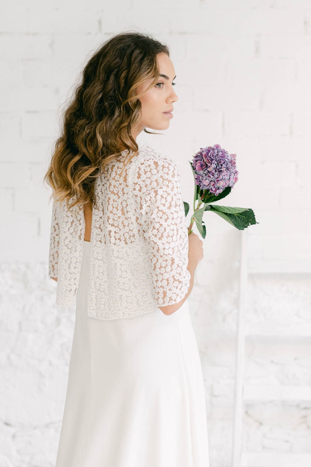 Minimalist Long Sleeves Bridal Dress, Backless Wedding Gown ...