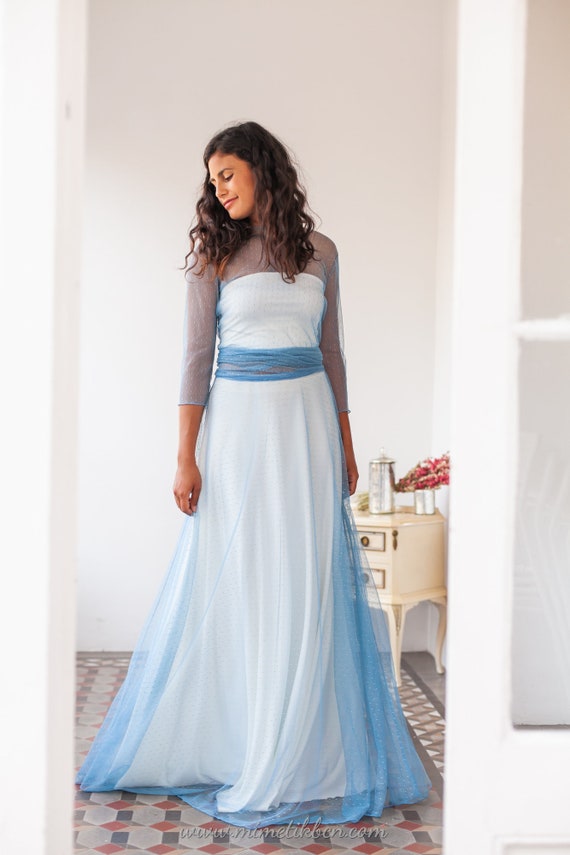 ice blue wedding dress