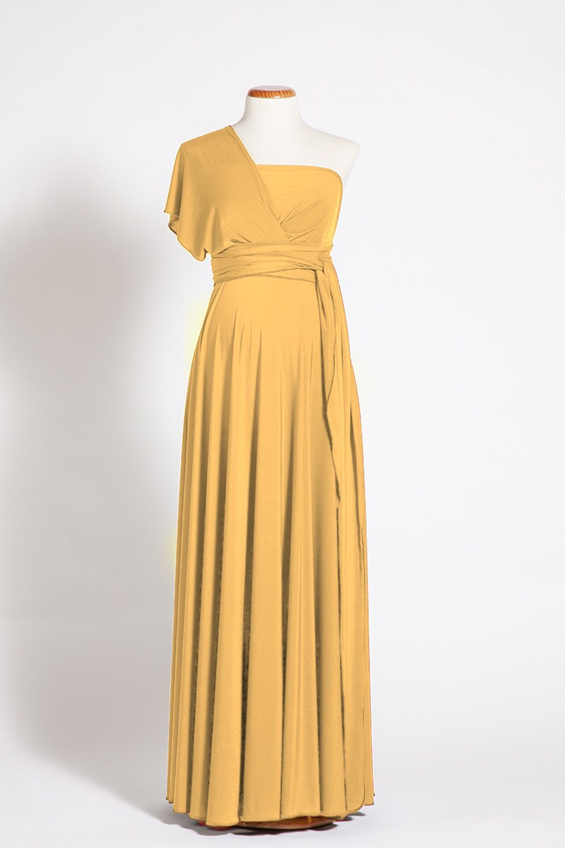 Long Maternity Dress Mustard Infinity ...