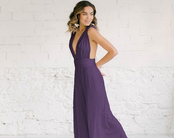Elegant Palazzo Jumpsuit for Bridesmaids - Convertible Style Pantsuit for Wedding Party