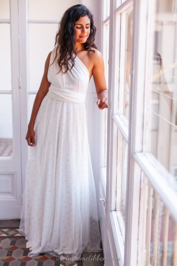 Vestido de novia un solo hombro Vestido de novia con un hombro