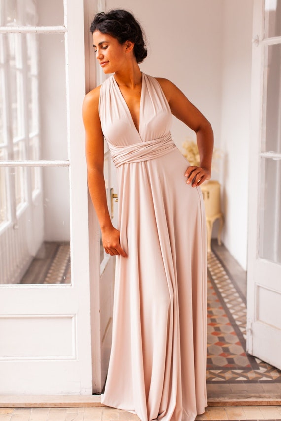 Bridesmaid Long Dress Beige Bridesmaids Dresses Backless Long Dress Champagne Long Dress Cream Long Dress Event Gown Long Prom Dress Etsy