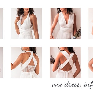 Cute collage of different ways to wrap the convertible dress