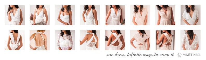 Cute collage of different ways to wrap the convertible dress