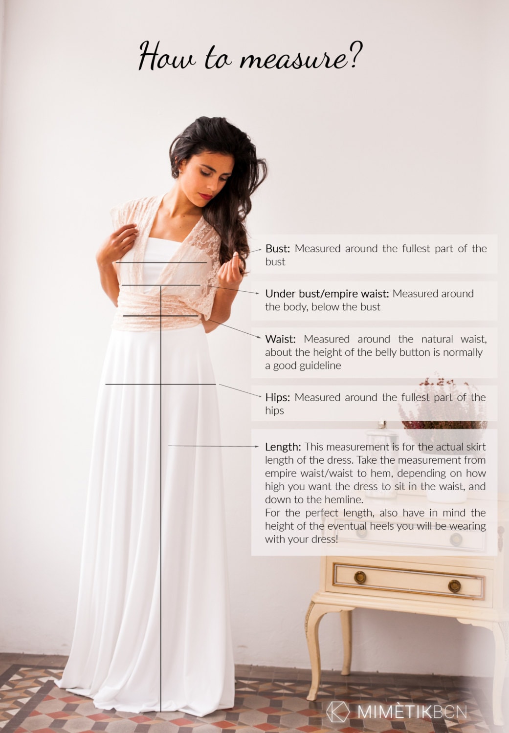 How-to-measure Guide for Your GALA "made-to-measure" Dress, Mimtik Bcn -  Etsy Australia