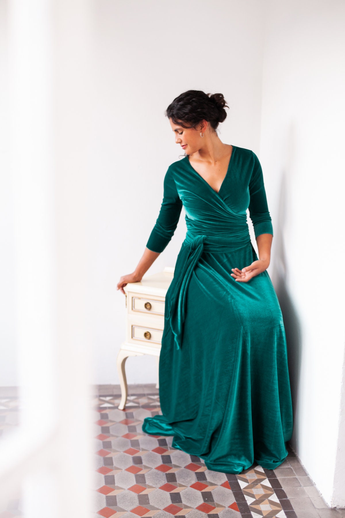 green baby shower dress Momyknows Chic Grenadine Ruched Off Shoulder Flowy Maternity Maxi Dress, Dark Blue / XL dark blue Momyknows Green Off Shoulder Long