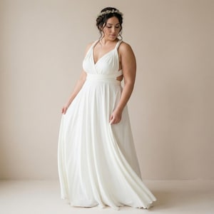 plus size ivory dresses Mermaid Wedding Dress with Lace and Spaghetti Straps  ML143  Viniodress 5 10 Bust Plus Size - Ivory Lace