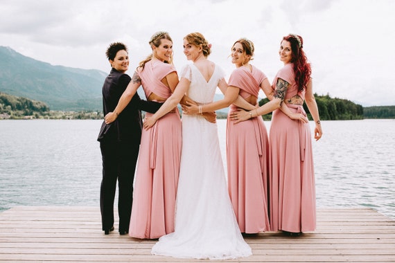 blush pink bridesmaid dresses