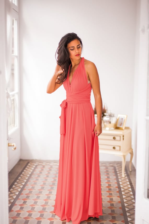 Vestido Damas de Honor Coral Boda coral Vestido dama de - Etsy México Vestido Damas de Honor Coral Boda coral Vestido dama de - Etsy México