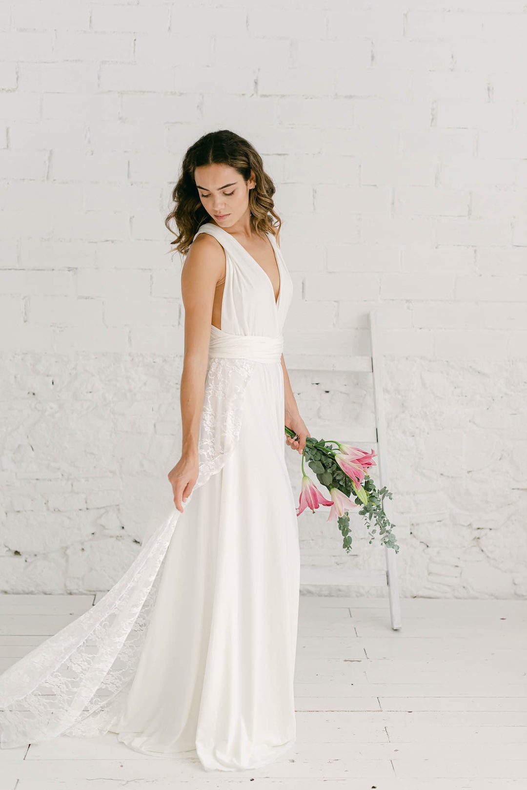 Lace Detachable Train for Wedding Dress, Romantic Bridal Overskirt