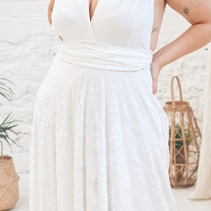 Stunning Curvy Dress with Bridal Train and Lace Overskirt Perfect Wedding Gown image 2