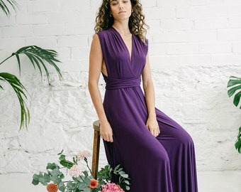 Dark Purple Grape Eggplant SHORT Infinity Dress Convertible Formal Multiway  Wrap Bridesmaid Dress Cocktail Evening Wedding - Etsy