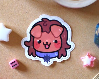 BG3 ゲイル ミニステッカー - ミストラのわんちゃん // かわいい犬、ちび、ゲイル・デカリオス、ウォーターディープ、ミームステッカー