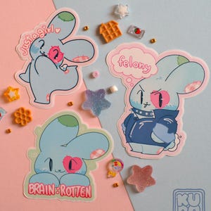 Kopi il Coniglietto - Stickers - 2 // adesivi carini, sticker meme, animaletti carini, just a girl, mood