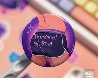 BG3 Gale Button Pin - "Abandoned by God" // BG 3 meme button pin, pinback, dnd