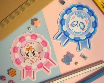 認定Lil Guy & Cutie - 認定バッジステッカー // 面白いステッカー、オリジナルアート、ミームステッカー、認定バッジ、面白い