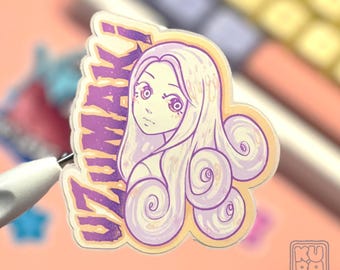 Horror Cuties! Naklejka Uzumaki - Kirie Goshima // przerażająca naklejka, spirala grozy, junji ito, manga grozy