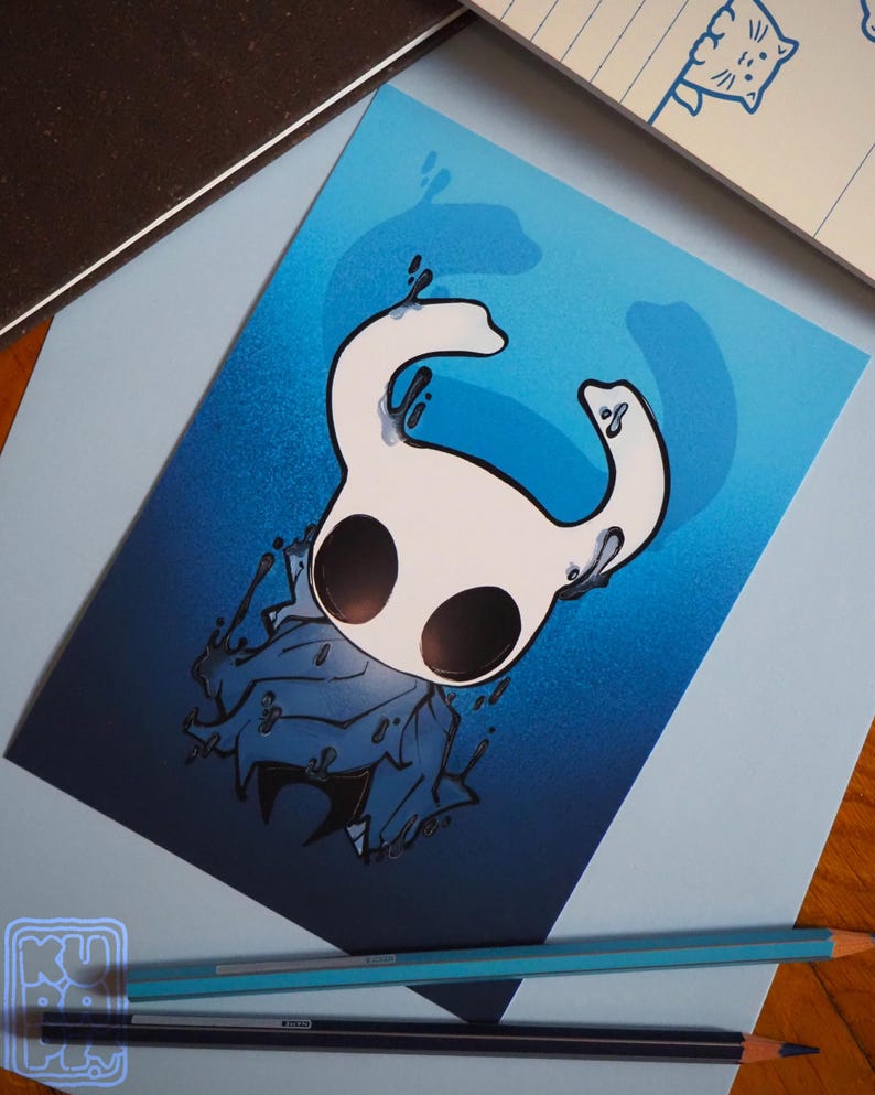 Hollow Knight Art Print - the Knight - 5x7" // High Quality Borderless ...