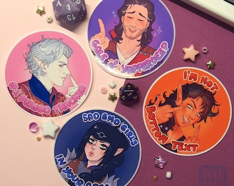 BG3 Glossy Sticker Set: Gale, Astarion, Karlach, Shadowheart