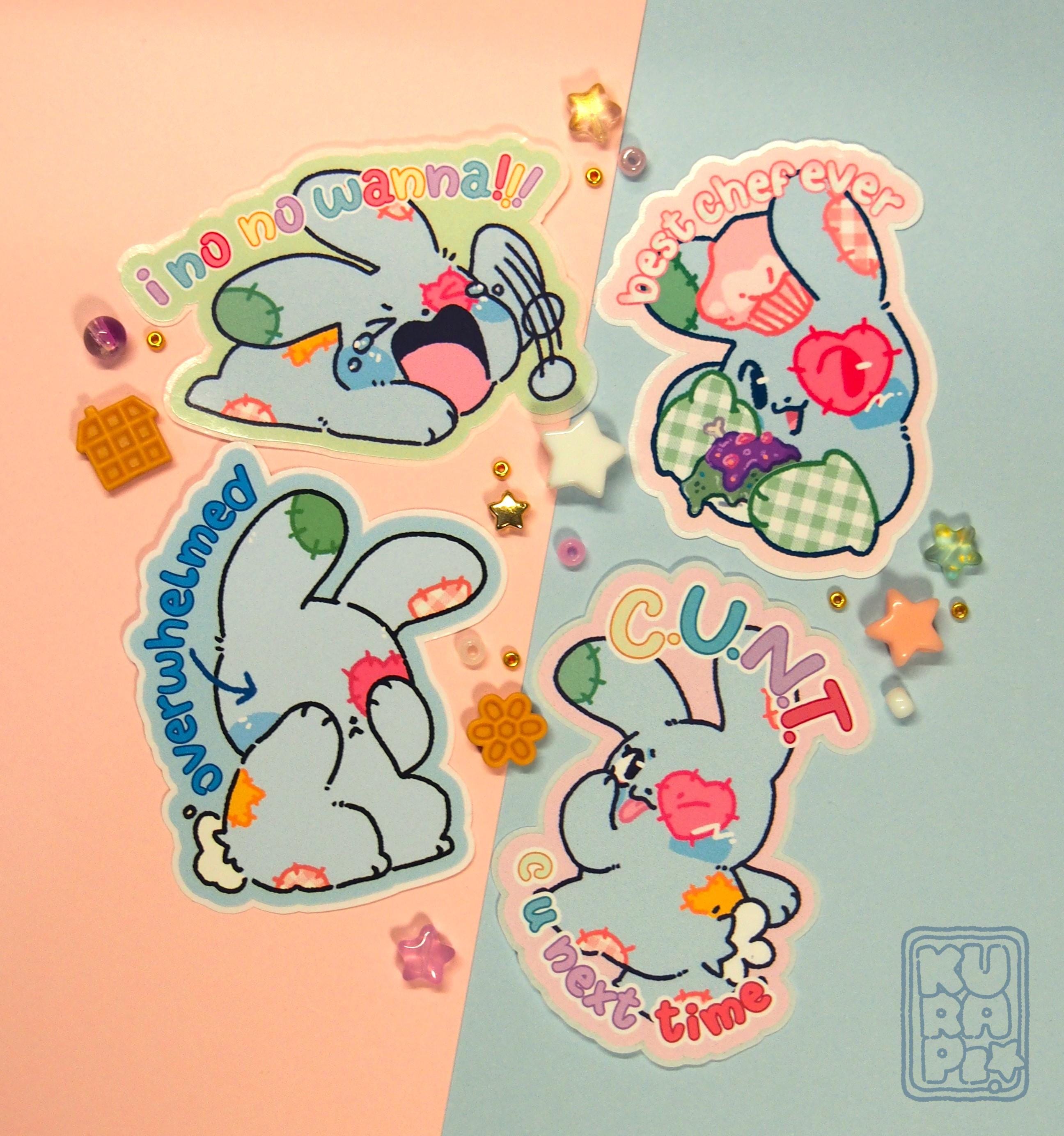 Sticker Set Kopi Kopi Bunny Sticker Set: Pastel Kawaii Stickers for Bujo - Etsy