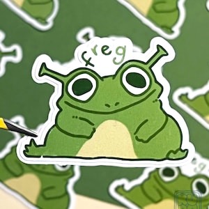 Adesivo "Freg" // meme sticker, frog, rana, ranocchia orco