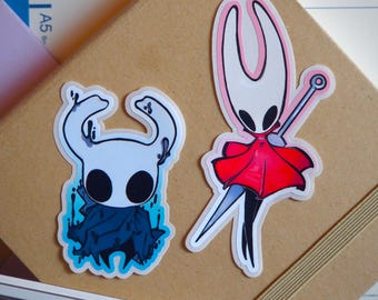 Hollow Knight Vinyl Stickers: The Knight & Hornet, Fanart, Silksong