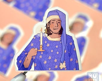 BG3 Gale Nightgown Sticker: Eepy Wizard Meme, DND Glossy Sticker