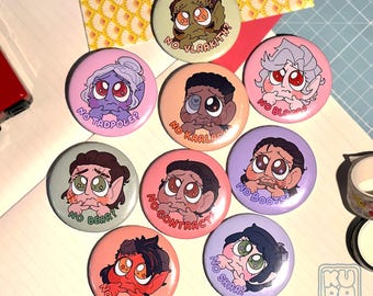 BG3 Pleading Button Pins // BG 3 cute chibi button pin, pinback, colorful pin, funny, meme pin, dnd