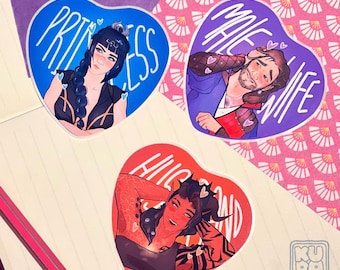 BG3 Heart Sticker Set: Glossy DND Stickers