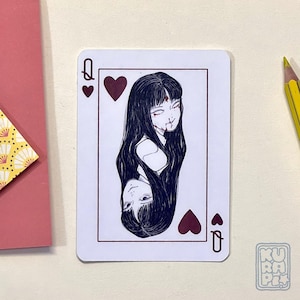 Horror Cuties! "Regina di Cuori" Stampa Laminata - Tomie // creepy, junji ito, horror manga, stampa poker