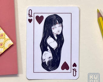 富江 ハートの女王 ラミネートプリント：伊藤潤二 ホラー漫画