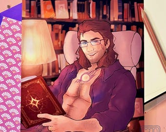 Gale BG3 A5 Print: Valentine's Day Video Game Art