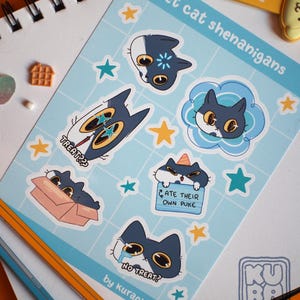 Rocket Shenanigans - Sticker Sheet // tuxedo cat, meme cat, cute animals