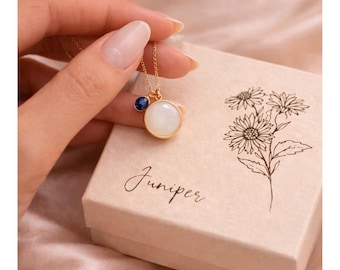 Kit de joyería DIY para leche materna con dije de piedra natal, kit para conservar la leche materna para mamá, regalo del Día de la Madre para mamás primerizas, caja grabada personalizada