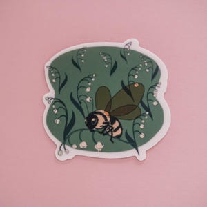 Vinylsticker lelietje-van-dalenbij – op de natuur geïnspireerde botanische sticker
