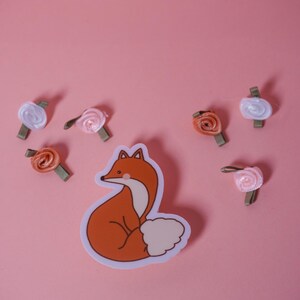 Autocollant vinyle renard | Sticker animal mignon des bois | Sticker esthétique pour ordinateur portable | Sticker imperméable pour bouteilles d'eau, journaux et plus