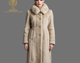 秋の霞のような高級ミンクファーコート | 50年代ヴィンテージのロング