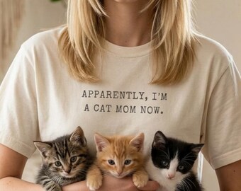 First Time Cat Mom Tee Funny Minimalist Quote Shirt Cat Lover Gift Mothers Day Cat Mom Gifts Cute Pet Mom Cat Mom Birthday Typewriter Tee